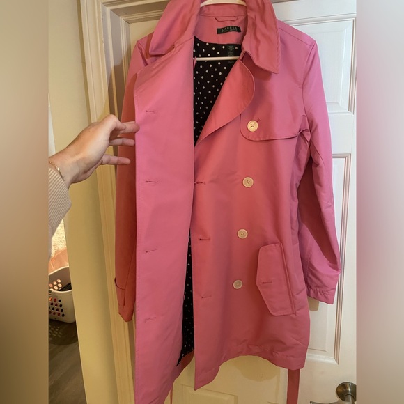 LAUREN Ralph Lauren Pink Belted Raincoat - Picture 7 of 8